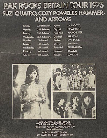 RAK Rocks Britain Tour 1975 Suzi Quatro